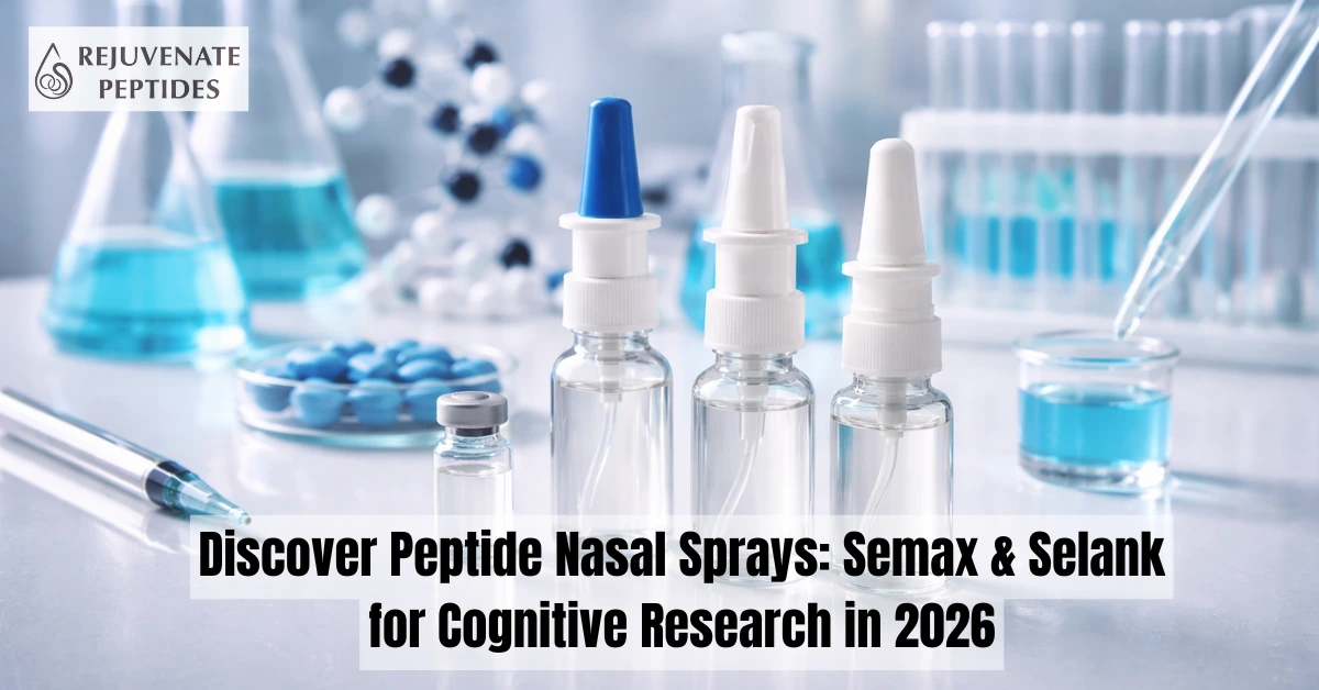 Peptide nasal spray vials in laboratory setting