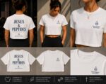 'JESUS & PEPTIDES' Crop Top Shirts For Women - Image 2