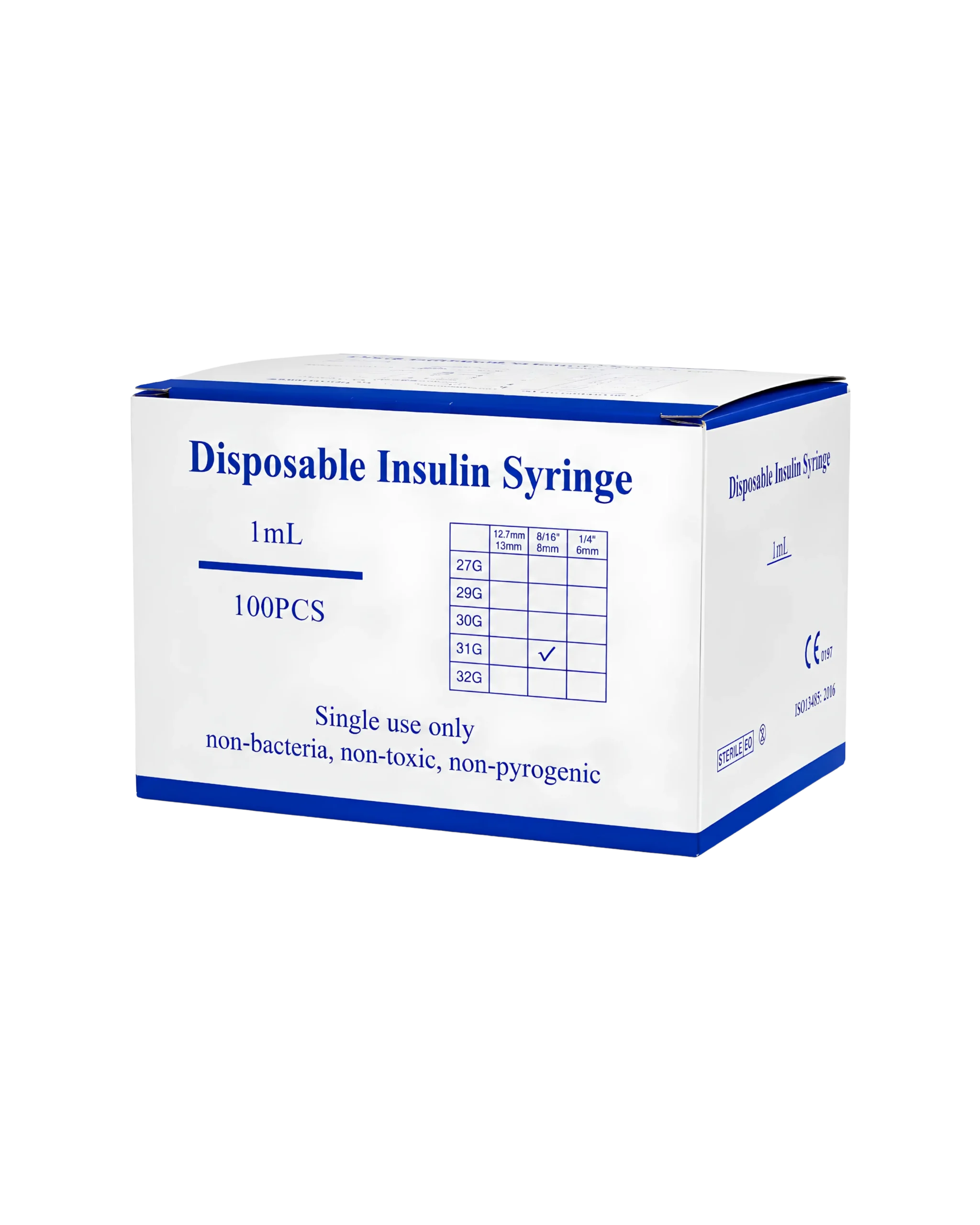 ultra-small 31-gauge insulin syringe Ultra-Small 31-Gauge Insulin Syringe/Needles (1mL, 100pcs) - Image 1